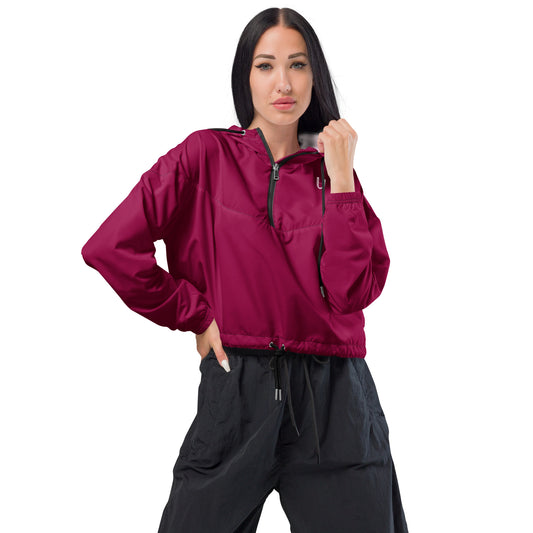 Burgundy Cropped Windbreaker