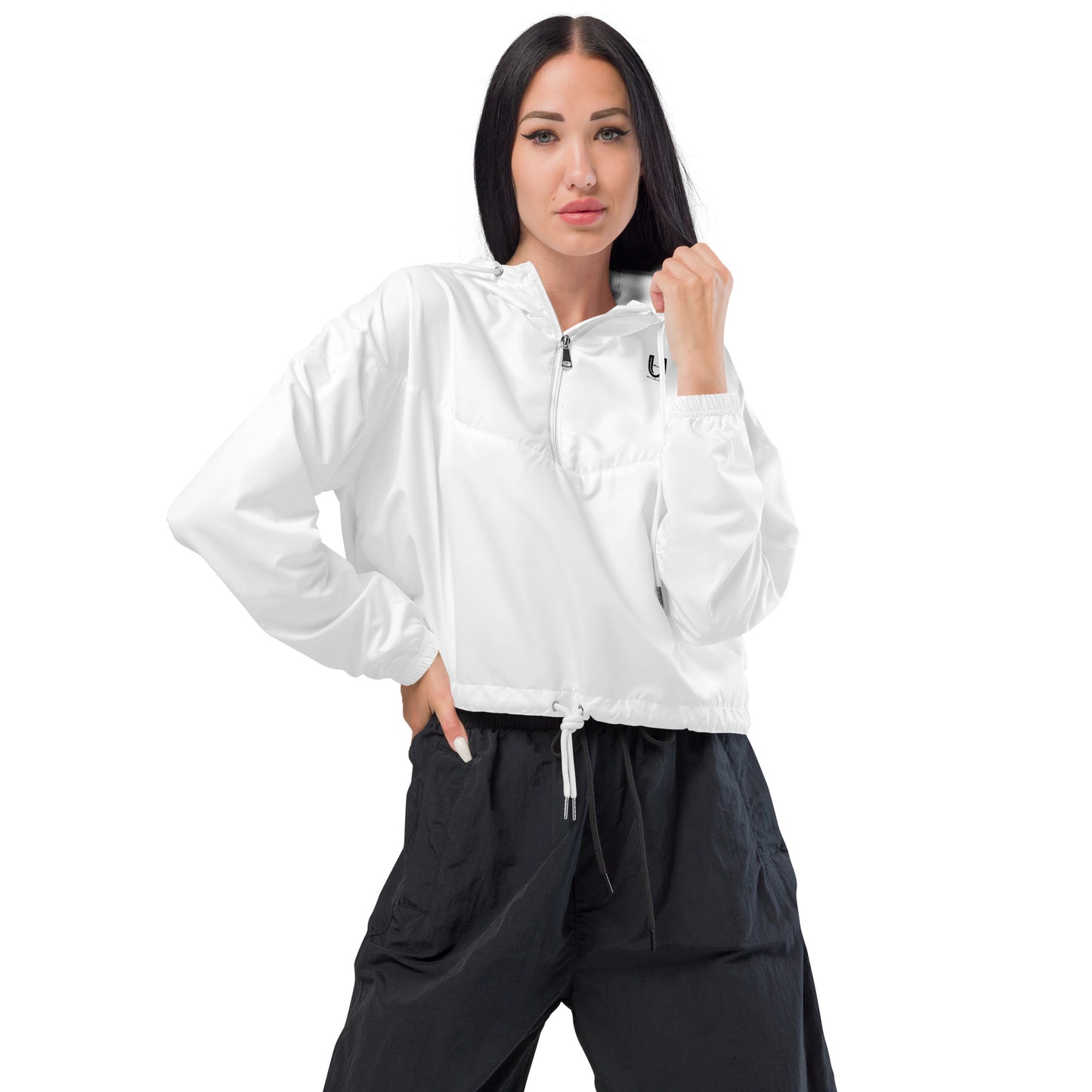 White Cropped Windbreaker