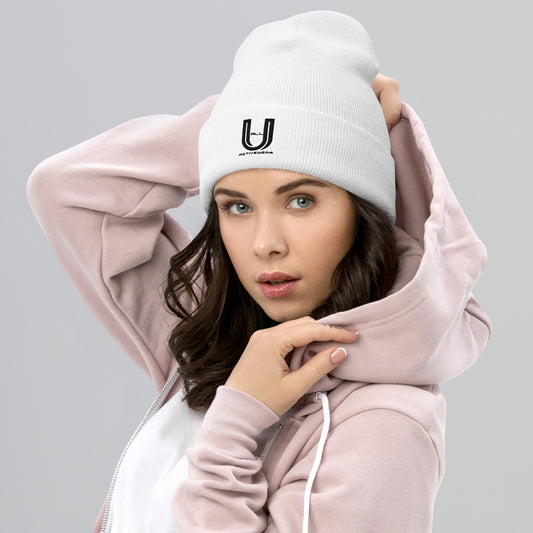 White Cuffed Beanie